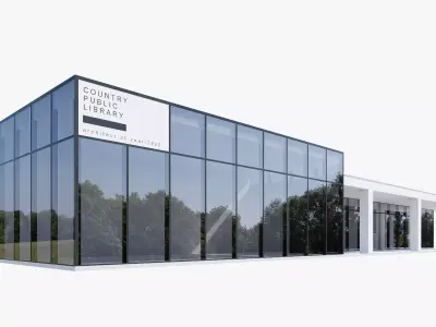 Library Low-poly 3D model