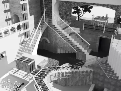 Relativity MC Escher 3D model