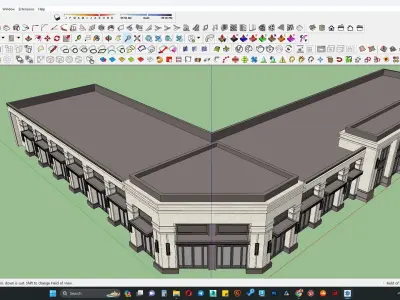Classical retail shops 3D model