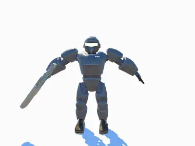 Robo Soldier Full Unity Package Desktop and  Mobile Controller  Low-poly 3D model