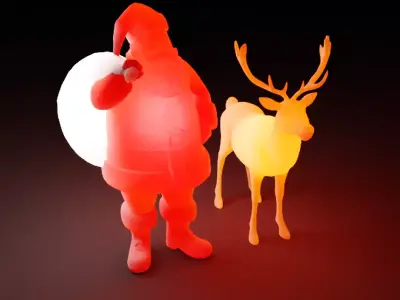 Santa and Reindeer Indirect Lighting 3D model