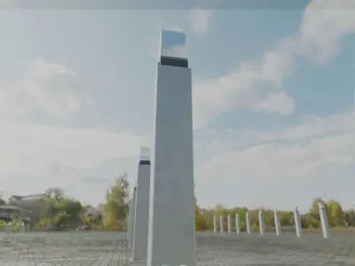 Street Light 8 Bollard 900mm Galvanized Version 3 Low-poly 3D model