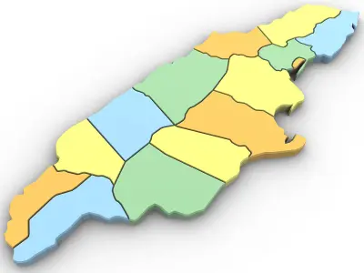 3d Political Map of Jamaica 3D model