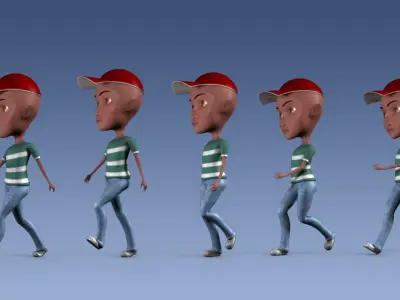 Cartoon Boy Rigged Low-poly 3D model