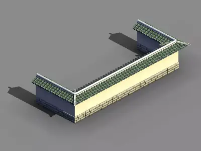 Game River Yang City - a small wall -01 3D model