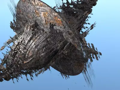 Sci fi Locust Horde Ship ruin 3D model