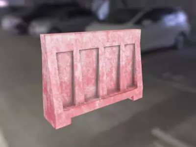 Street Barricade Low-poly 3D model