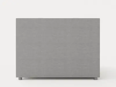 Edison Bed With Storage 140x200 Light Gray Low-poly 3D model