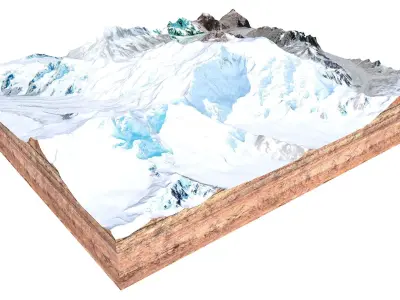 Mount Blackburn Mountain Pakistan 3D model