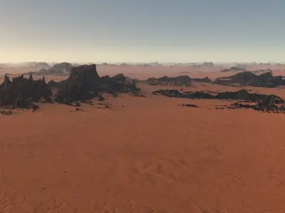 Martian desert terrain sci-fi environment parametric landscape 3D model