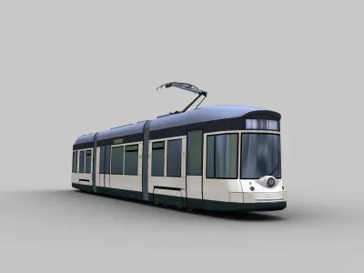Linz Tram Austria Low-poly 3D model