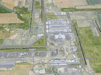 Denver International Airport 15km Low-poly 3D model