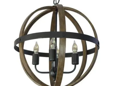 Black Metal and Wood Gateshead Style Globe  3D model