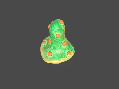 Fantasy Mushroom B09 Green Orange - Scene Backdrop Design Low-poly 3D model