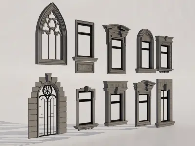 Windows Collection 3D model Low-poly 3D model