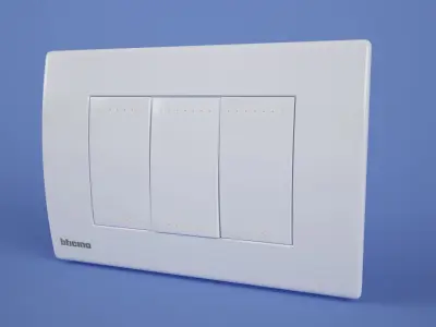 Socket power switch Interruttore bticino livinglight quadra 3D model