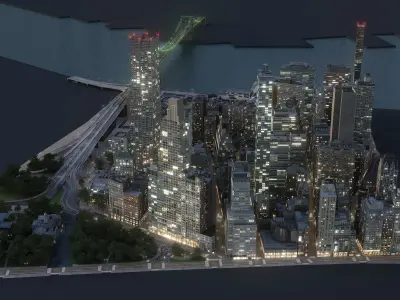  Manhattan Lower Part04 Night Low Poly 