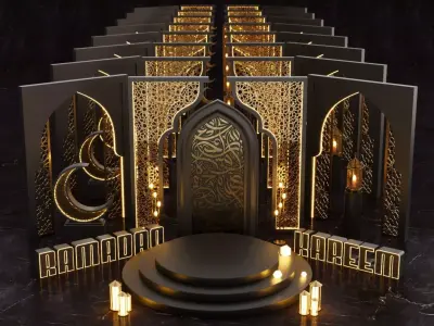 Ramadan Podium Stage Display 3D model