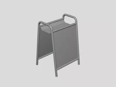 Metal Frame Sign Stand - Geometry Only No Textures No Materials 3D model