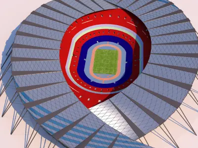 0008 - Stadium Building 3D model