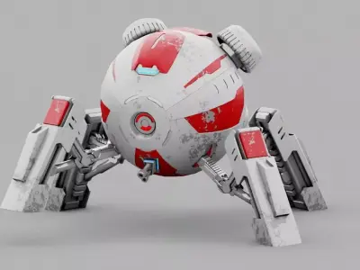 combat robot  rigged character 3D model purchase