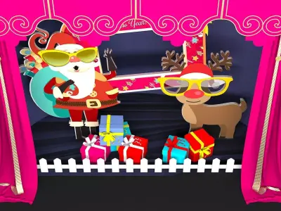 Merry Christmas and Happy New Year Background Scene Set 3D model