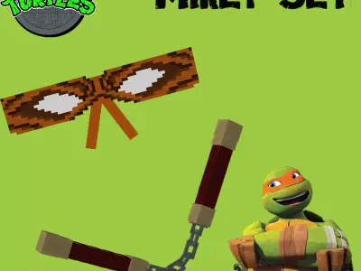 TMNT Series Michelangelo Set 3D model