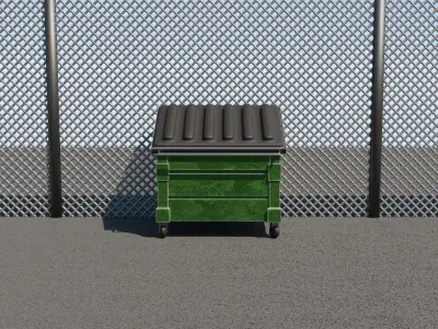 Stylized Garbage Container Low-poly 3D model