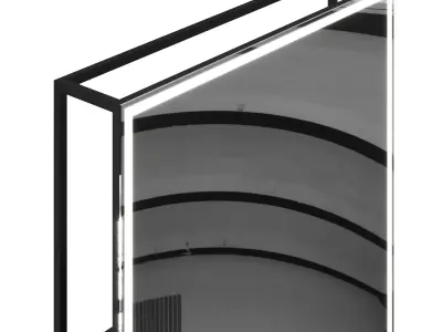 Mirror for Barber Shop with LED Stripe 3D model