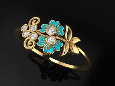 Finger ring collection Valentine gift 3D print model