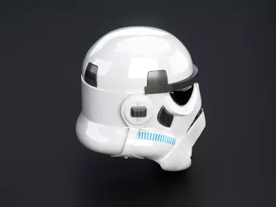 Stormtrooper White Helmet Low-poly 3D model