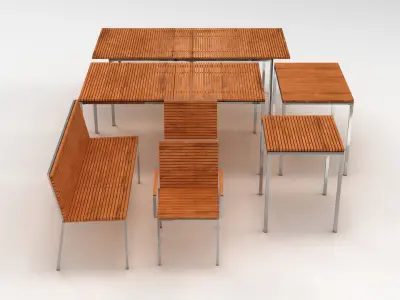 Garden Furniture Collection 001 3D model