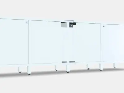 BESTA TV bench with doors and drawers 3 Low-poly 3D model