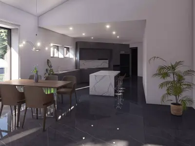 Simple House Exterior and Interior Design Free 3D model