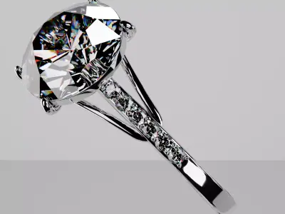 Diamond Engagement Ring 3D print model