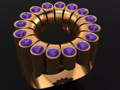 G1015 Jewel Vortex Ring 9gm-15HK 3D print model