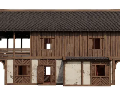 Old Medieval House Building 4K Textures GameReady 99 Low-poly 3D model