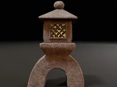 Asian Stone Lantern Low-poly 3D model