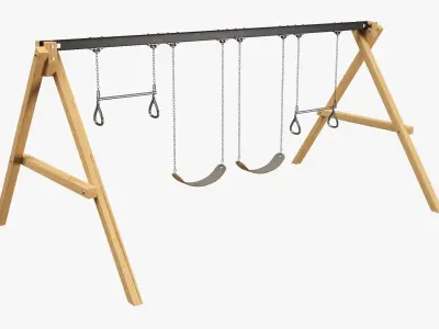 Playground outdoor swing set 02 3D model