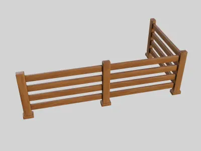 Cartoon Fence 13 Low-poly 3D model