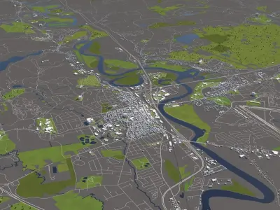 Concord New Hampshire USA 50x50km 3D model