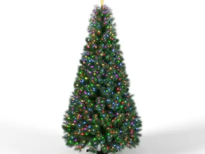 Christmas Tree 9 feet With Multicolor Lights 3D model