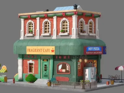 Cartoon House 08 3D model