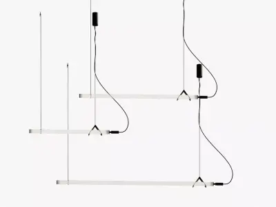 Sasaki Minimalist Linear suspension pendant light 3D model