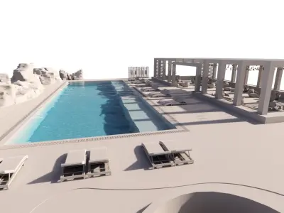 Swimming pool 3D model 12