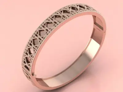 The Aurelian Lattice Bangle Bracelet jewelry 3D model - for Her 3D print model