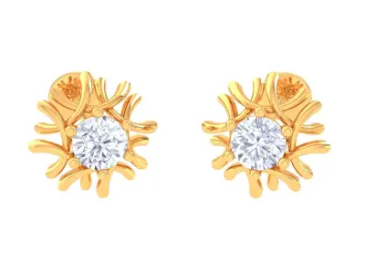 Solitaire Super Light Weight Earring Pendant Set 3D print model