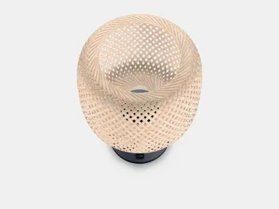 SYMFONISK Speaker lamp w Wi-Fi bamboo shade Low-poly 3D model