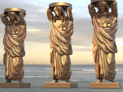 Delphi Temple statue collection 3D model