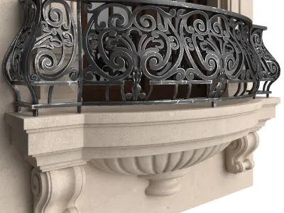 Classic balconies 2 3D model